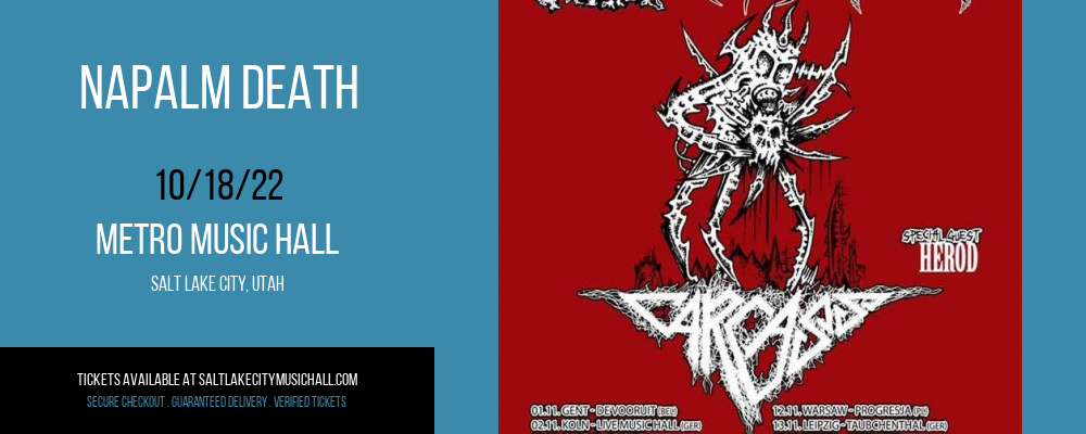 Napalm Death at Metro Music Hall tickets Napalm Death at Metro Music Hall